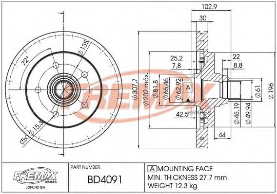 FREMAX BD-4091 Brake Disc